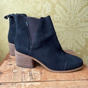 TOMS Esme Ankle Boots, Black Suede, W’s 10